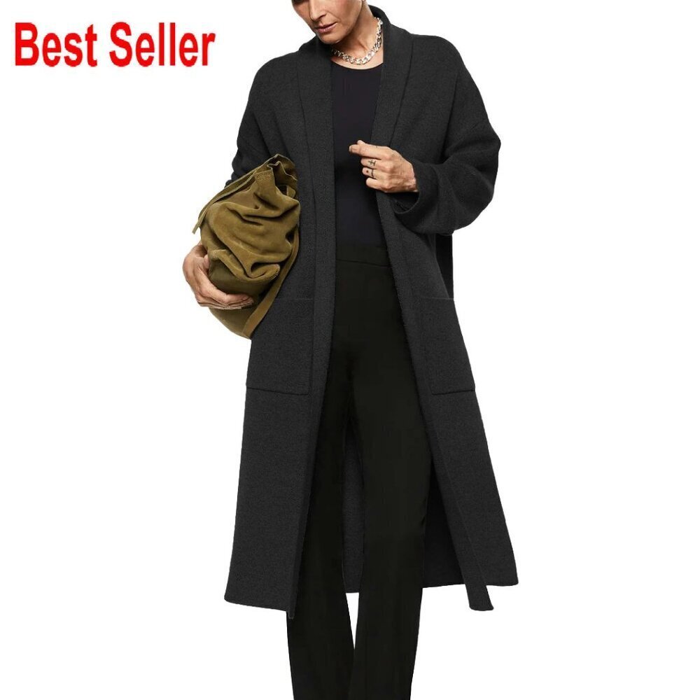 Oversized Maxi Cardigan Knitted Sweater Coat Long Sleeve Open Front Chic